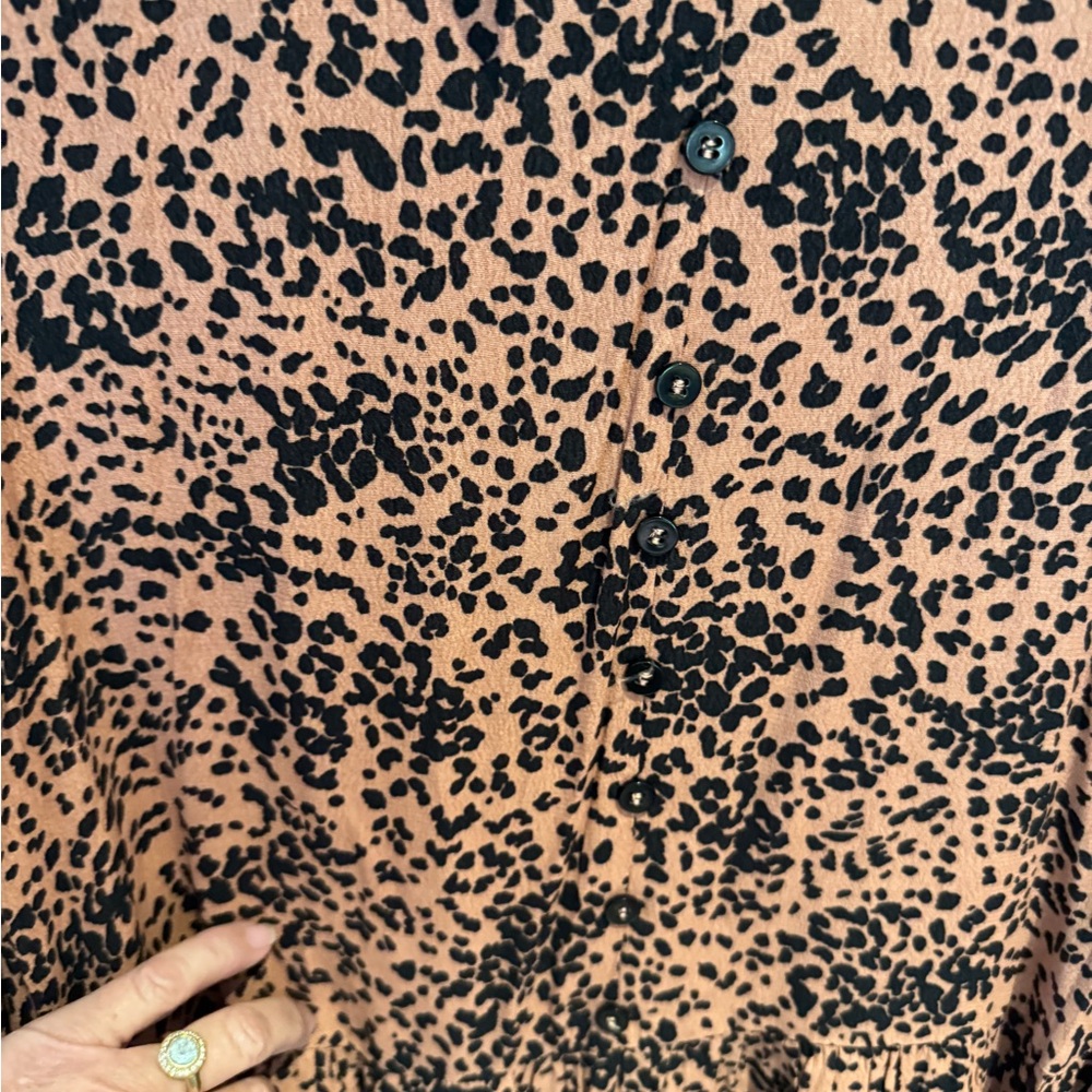 Lovestitch Brown and Orange Ruched Tiered Sundress - Picture 5 of 6